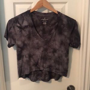 grey tie dye stretchy shirt